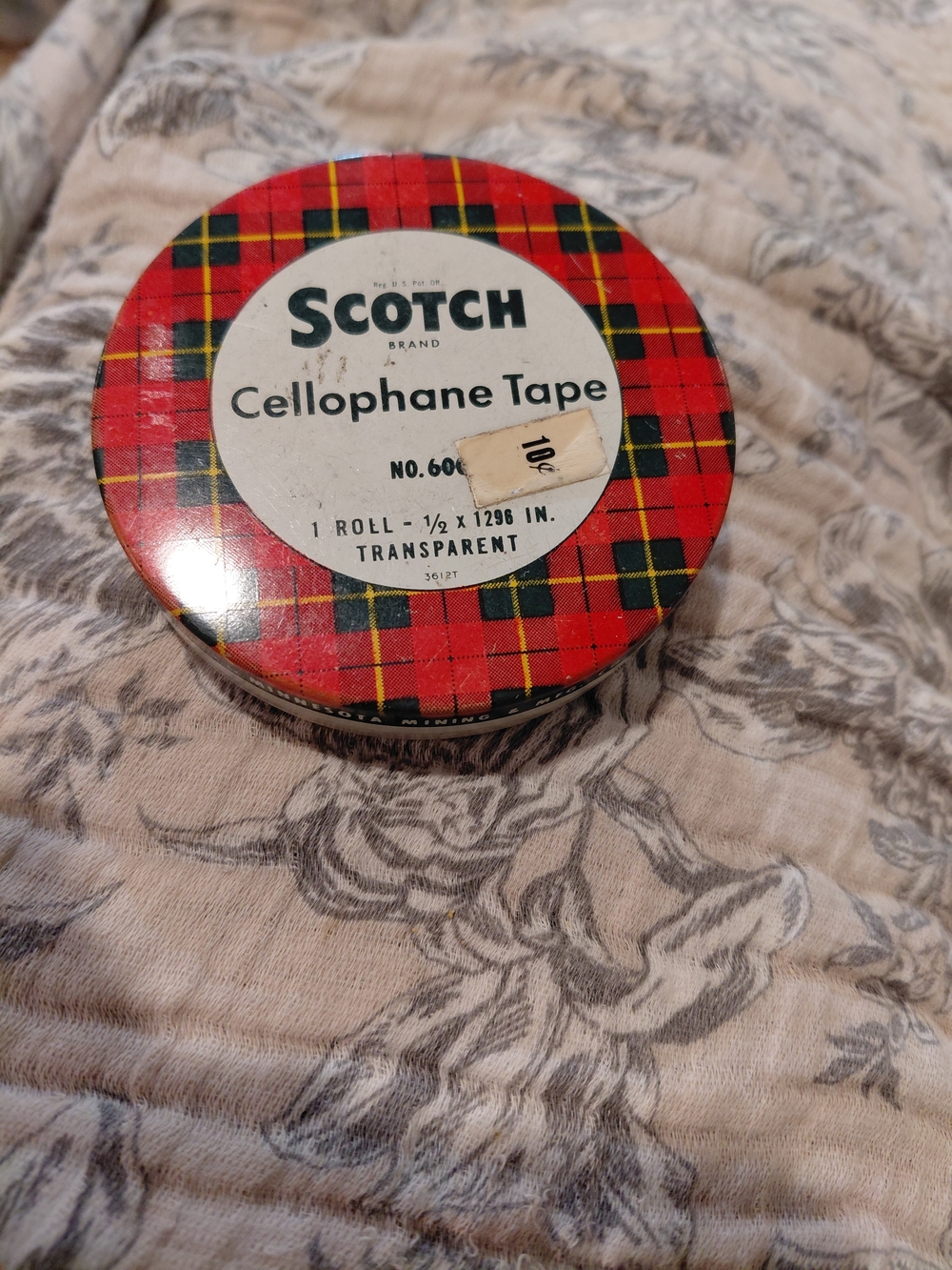 Scotch Red Plaid Cellophane Tape Tin